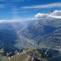 Flugwegposition um 12:32:33: Aufgenommen in der Nähe von Brig, Schweiz in 3532 Meter